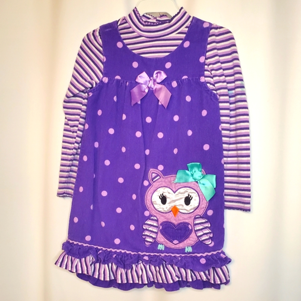 Cute owl 2-piece jumper dress set